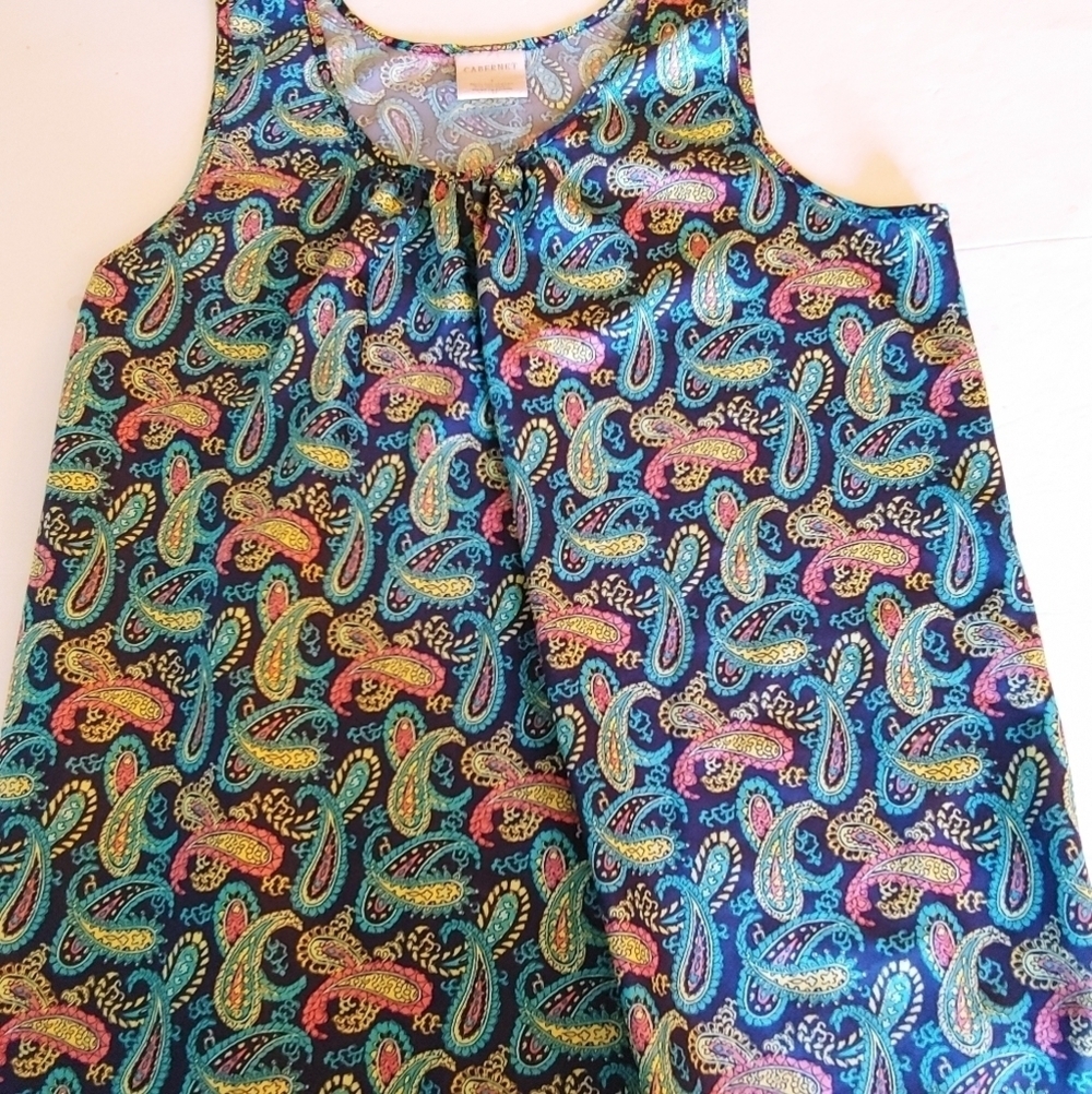 Cabernet Paisley Polyester Top S